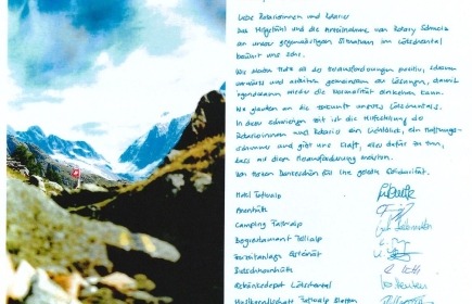 Thank you letter from Blatten